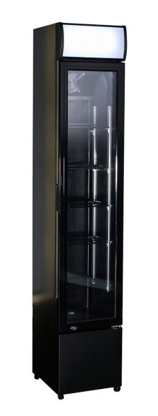 Kühlschrank Glastür Schmall Schwarz