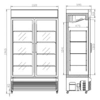 Kühlschrank 2 Glastüren Bez-750 Gd