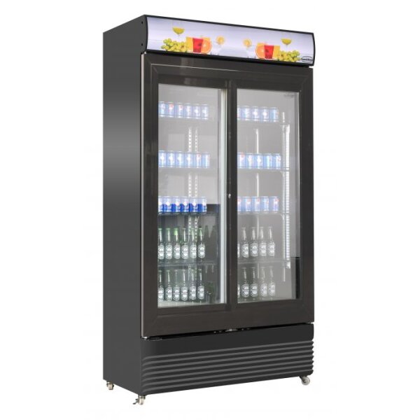 Kühlschrank Mit Schiebeglastüren Bez-780 Sl Schwarz