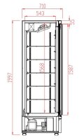 Refrigerator 4 Glass Doors Black JDE-2025R BL