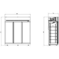Kühlschrank 3 Glastüren Ins-1530R