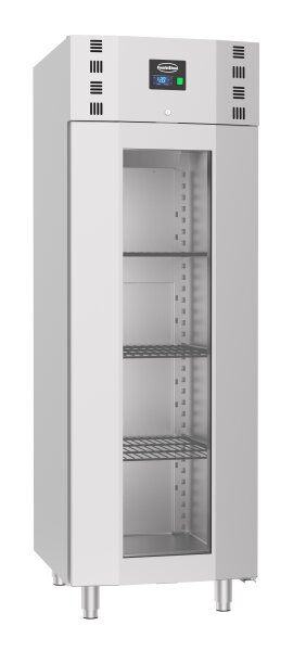 Gastro Tiefkühlschrank Edelstahl Mit Glastür 700L Mono Block