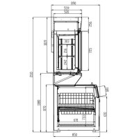 Wandkühlung/Tiefkühling Schwarz 2 Glastüren