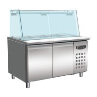 Gastro 700 Kühltisch Mit Glas 2 Türen - 314L