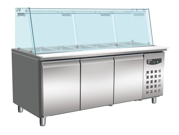 Kühltisch Mit Glas 3 Türen  5X 1/1 Gn Behälter