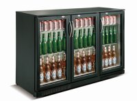Gastro Barkühlschränk 298L Schwarz 3 Türen