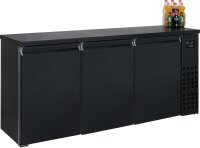 Gastro Barkühlschränk 500L Schwarz 3 Türen