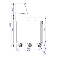 Pizzatisch 3 Türen 13X 1/3Gn Behälter