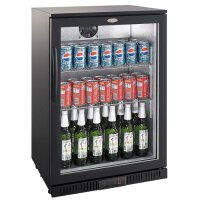 Gastro Barkühlschränk 138L Schwarz 1 Tür