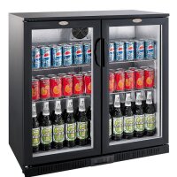 Gastro Barkühlschränk 208L Schwarz 2 Türen
