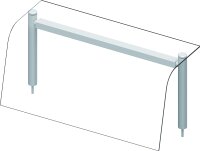 Glas-Aufsatzbord mit Hustenschutz 1122x455x450 mm...