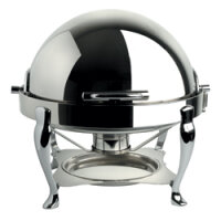 Chafing dish rund aus Edelstahl, Deckel roll-top, GN...