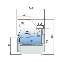 Neutrale Verkaufstheke, mit neutraler Reservefach –...