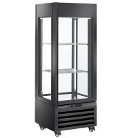 Vollverglaste Vitrine" 440 l, 1 Ebene + 2 Regale,...