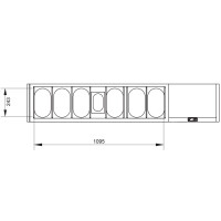 Kühlaufsatz GN 6x1/4, 1x1/9, mit gerader Glasscheibe