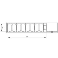 Kühlaufsatz GN 8x1/3, 1x1/9, mit gerader Glasscheibe