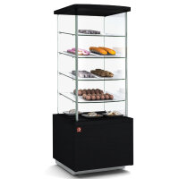 Neutraler Schrank mit hoher Vitrine - BLACK