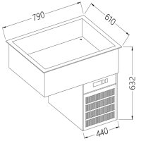 Element Kühlwanne 2x GN 1/1