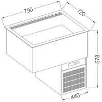 Element Kühlwanne, belüftet, 2x GN 1/1