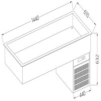 Element Kühlwanne 4x GN 1/1