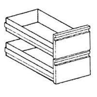 Block 2 Schubladen GN 2/1 (GN h. 100 mm)