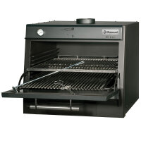 Holzkohleofen-BBQ, GN 1/1 + GN2/4 (75 Kg/h)/Schwarz