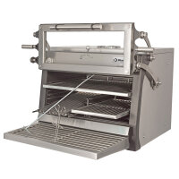 Holzkohleofen-BBQ, GN 1/1 + GN2/4 (75 Kg/h)- Anhebbar...