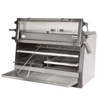 Holzkohleofen-BBQ, GN 2/1 + GN1/1 (150 Kg/h)- Anhebbar...