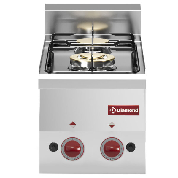 Gasherd 2 Brenner - 6,9 kW - Diamond PRO 600 EVO - Edelstahl AISI 304