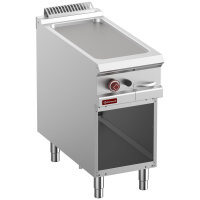 Gas Grillplatte glatt module 1/2, auf offenem Unterschrank