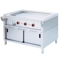 Elektro Teppanyaki Platte, 3 Zonen (3x 4,7 kW), Unterschrank