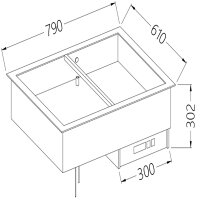 Element Bain-Marie 2 GN 1/1