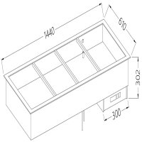 Element Bain-Marie 4x GN 1/1