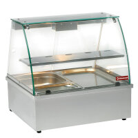 Wärmevitrine, Bain-Marie 2x GN 1/1 Panorama