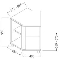 Neutraler Hinter Ecke - offen 45°