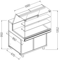 Verkaufstheke EN & GN, obere Glasscheibe, statisch,...