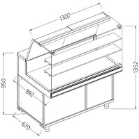 Verkaufstheke EN & GN, obere Glasscheibe, statisch,...