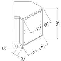 Neutraler Hinter Ecke - geschlossen 45°