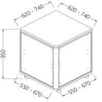 Neutraler Hinter Ecke - geschlossen 90°