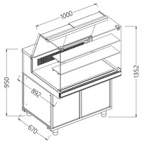 Verkaufstheke EN & GN, obere Glasscheibe, statisch,...