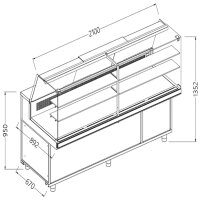 Verkaufstheke EN & GN, obere Glasscheibe, statisch,...