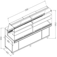 Verkaufstheke EN & GN, obere Glasscheibe, statisch,...