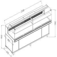 Kühl Verkaufstheke EN & GN, untere Glasscheibe,...