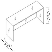 Option Struktur aus Glas, neutrale Theke - Kasse (Vorder...