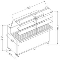 Snackvitrine für Brot_hohe Glasscheiben