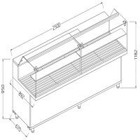 Snackvitrine für Brot_niedrige Glasscheiben