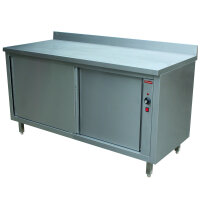 heated workcabinet with sliding doors edge