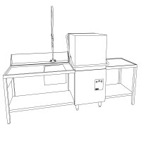 Durchschubspülmaschine, Korb 500x500 mm Full...